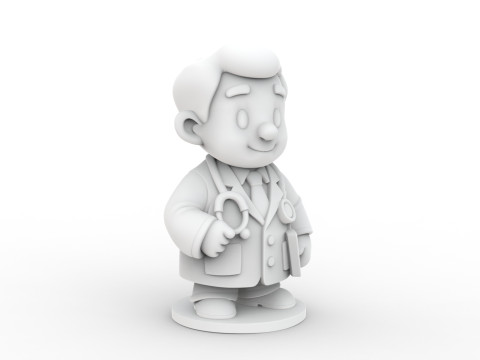 Cartoon Doctor 3D Printable 3D print model 3D Print Model