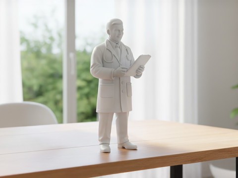 Cartoon Doctor 3D Printable 3D print model 3D 打印模型