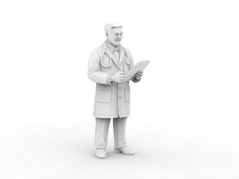 Cartoon Doctor 3D Printable 3D print model 3Dプリントモデル