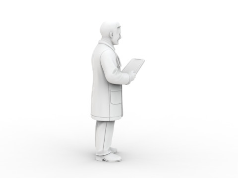 Cartoon Doctor 3D Printable 3D print model 3Dプリントモデル