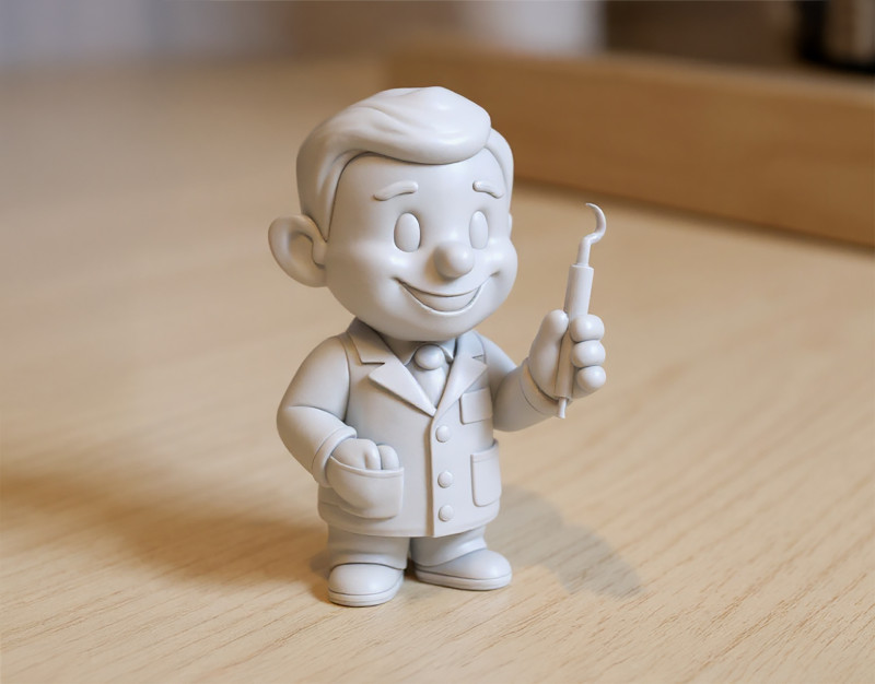 Cartoon Dentist 3D Printable 3D print model Modello di stampa 3D .c4d .max .obj .3ds .fbx .stl .blend 
