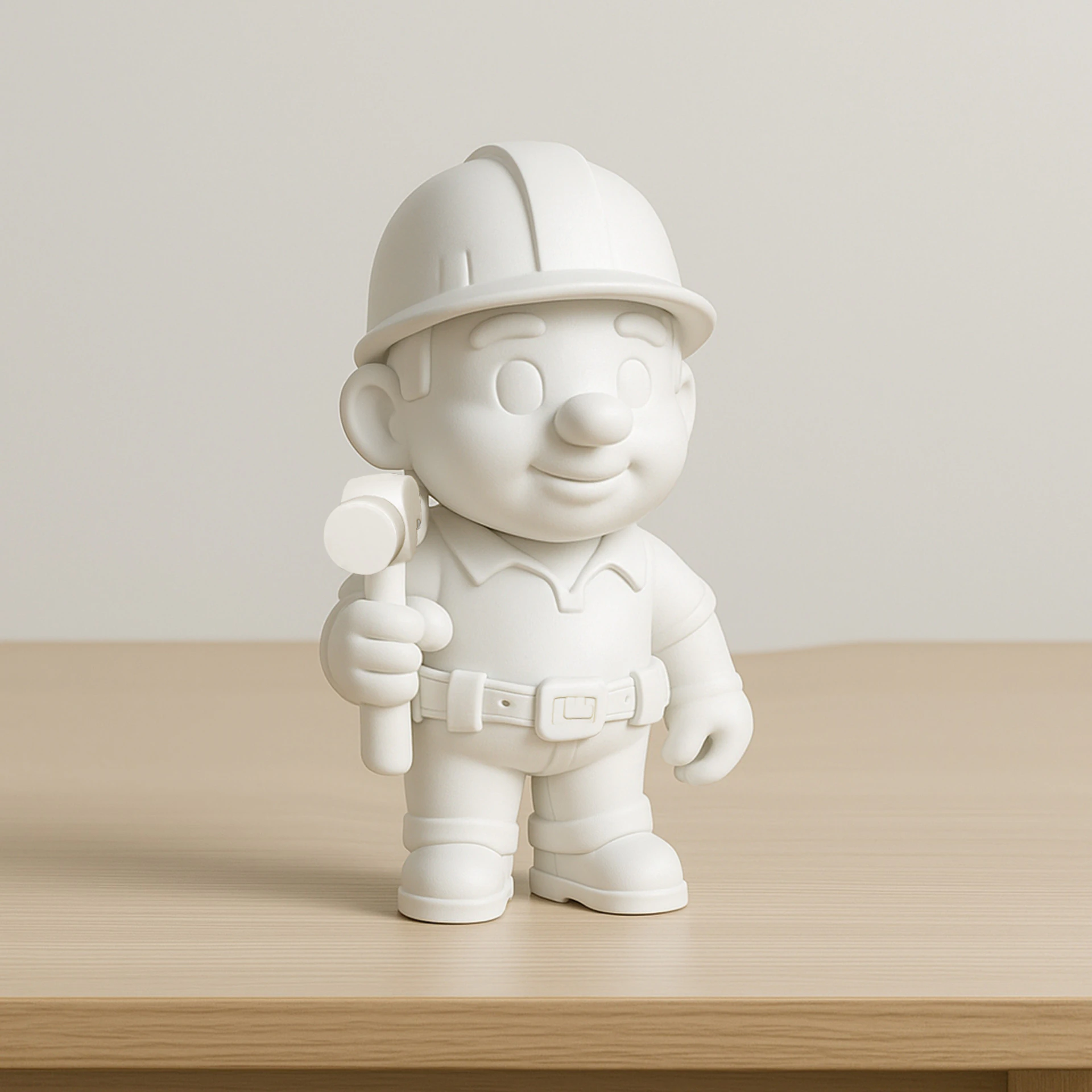 Cartoon Construction Worker 3D Printable 3D print model 3D Print Model .c4d .max .obj .3ds .fbx .stl .blend