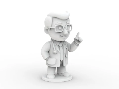 Cartoon Doctor 3D Printable 3D print model 3D Print Model