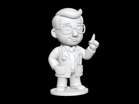 Cartoon Doctor 3D Printable 3D print model 3D Print Model