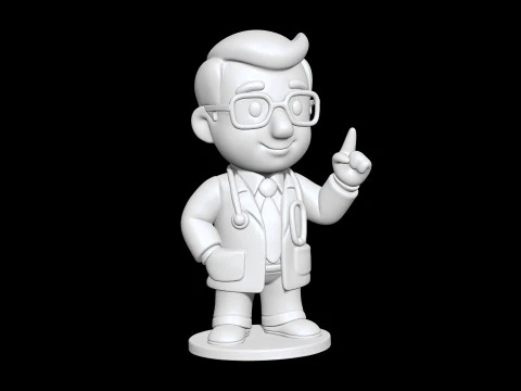 Cartoon Doctor 3D Printable 3D print model 3D Print Model