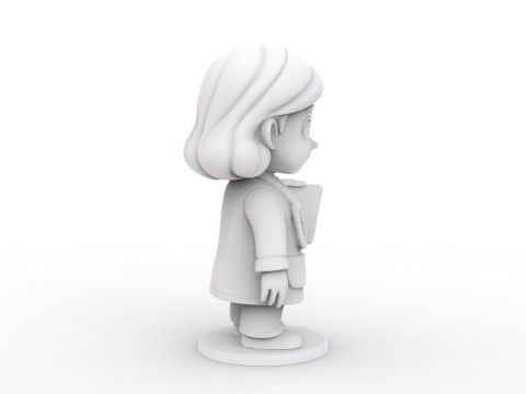 Cartoon Doctor Girl 3D Printable 3D print model 3D प्रिंट मॉडल