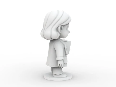 Cartoon Doctor Girl 3D Printable 3D print model 3D Print Model
