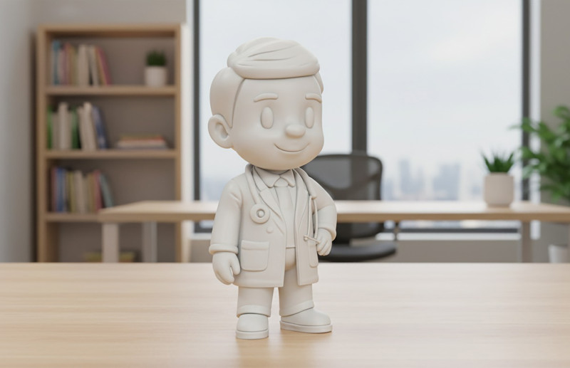 Cartoon Doctor 3D Printable 3D print model 3D Принт Модель .c4d .max .obj .3ds .fbx .stl .blend