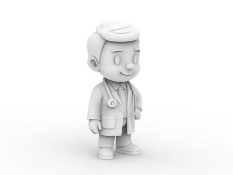 Cartoon Doctor 3D Printable 3D print model 3D Принт Модель