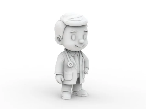 Cartoon Doctor 3D Printable 3D print model 3D Print Model