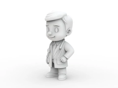 Cartoon Doctor 3D Printable 3D print model 3D Print Model
