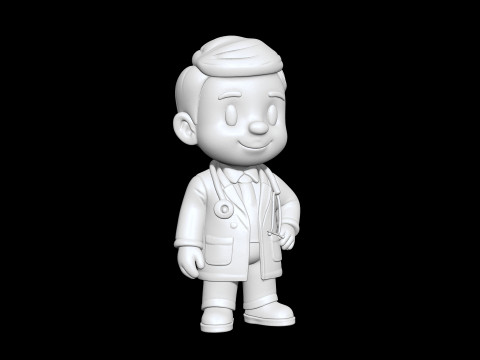 Cartoon Doctor 3D Printable 3D print model 3D Принт Модель