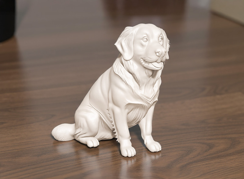 Golden Retriever 3D Printable 3D print model 3D Baskı Modeli .c4d .max .obj .3ds .fbx .stl .blend