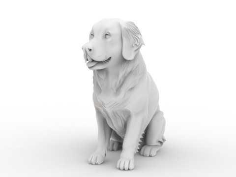 Golden Retriever 3D Printable 3D print model 3D Baskı Modeli