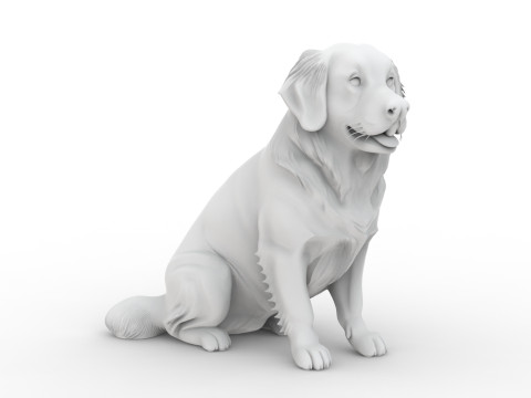 Golden Retriever 3D Printable 3D print model 3D Baskı Modeli
