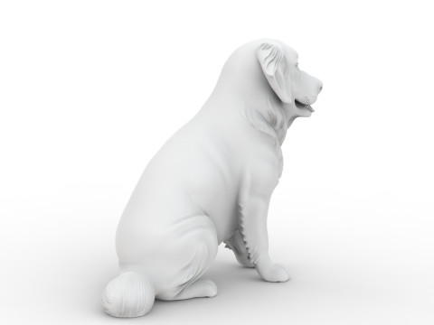 Golden Retriever 3D Printable 3D print model 3D Baskı Modeli