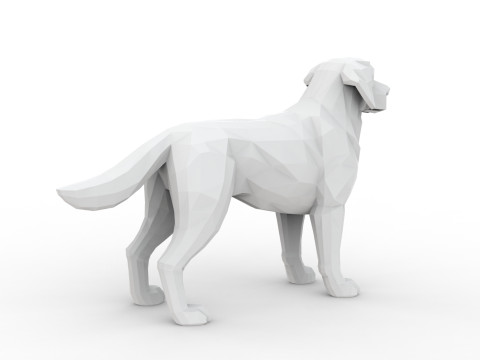 Low-Poly Dog 3D Printable 3D print model 3D Baskı Modeli