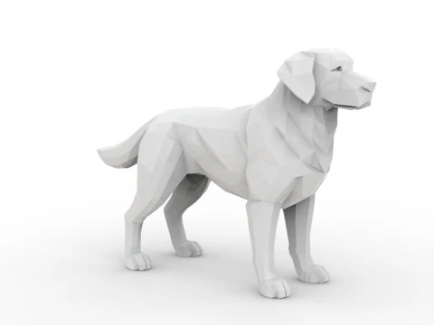 Low-Poly Dog 3D Printable 3D print model 3D Print Model