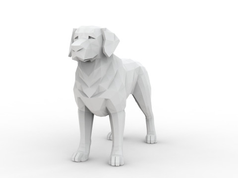Low-Poly Dog 3D Printable 3D print model 3D Baskı Modeli