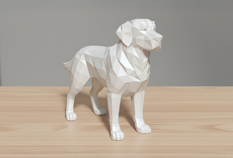 Low-Poly Dog 3D Printable 3D print model 3D Baskı Modeli .c4d .max .obj .3ds .fbx .stl .blend 