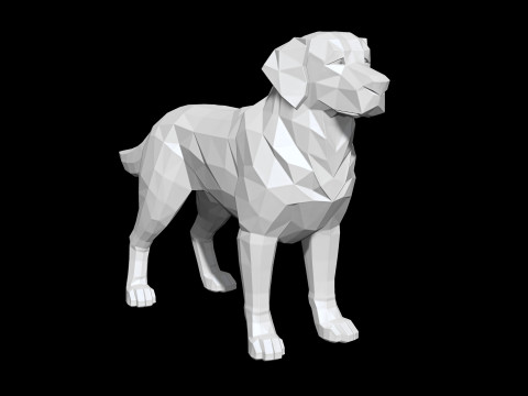 Low-Poly Dog 3D Printable 3D print model 3D Baskı Modeli
