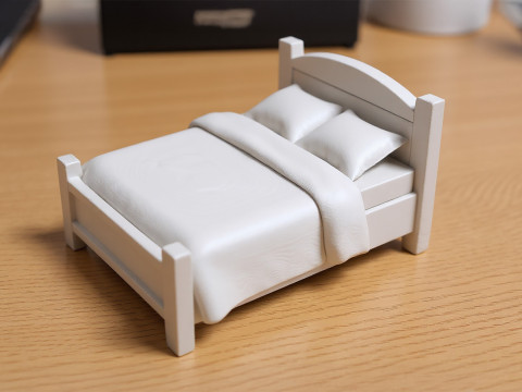 Low-Poly Bed 3D Printable 3D print model 3Dプリントモデル
