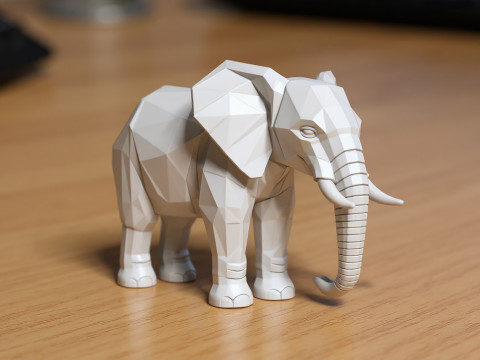 Low Poly Elephant 3D Printable 3D print model 3D Принт Модель