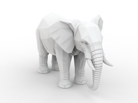 Low Poly Elephant 3D Printable 3D print model 3D Druckmodell