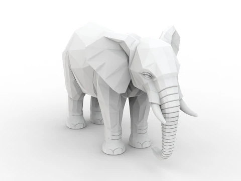 Low Poly Elephant 3D Printable 3D print model 3D Print Model