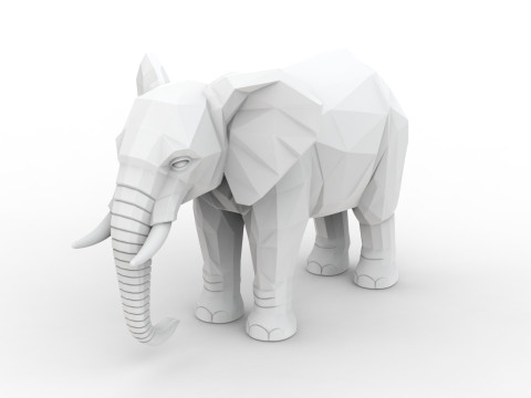 Low Poly Elephant 3D Printable 3D print model 3D Druckmodell