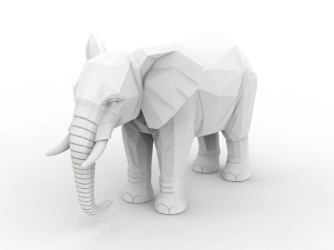 Low Poly Elephant 3D Printable 3D print model 3D Print Model