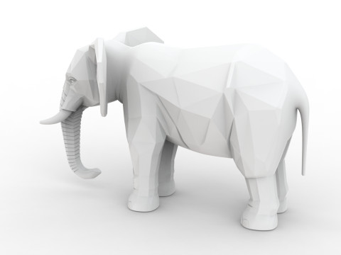 Low Poly Elephant 3D Printable 3D print model 3D Druckmodell