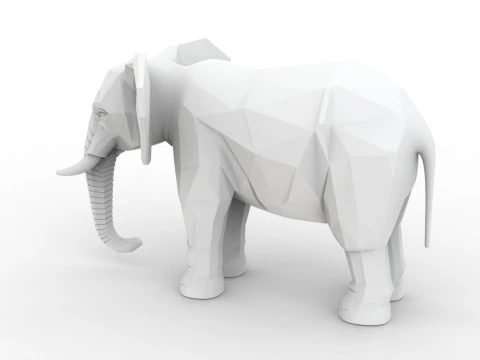 Low Poly Elephant 3D Printable 3D print model 3D Print Model