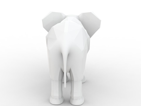 Low Poly Elephant 3D Printable 3D print model 3D Druckmodell