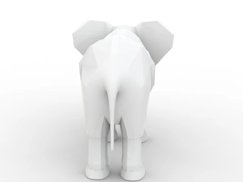 Low Poly Elephant 3D Printable 3D print model 3D Print Model