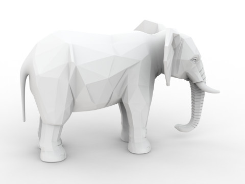 Low Poly Elephant 3D Printable 3D print model 3D Druckmodell
