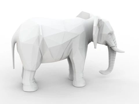 Low Poly Elephant 3D Printable 3D print model 3D Print Model