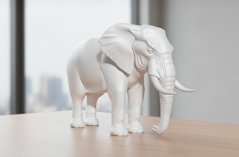 Realistic Elephant 3D Printable 3D print model 3D Druckmodell .c4d .max .obj .3ds .fbx .stl .blend 