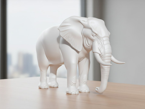 Realistic Elephant 3D Printable 3D print model 3D Принт Модель