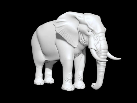Realistic Elephant 3D Printable 3D print model 3D Print Model