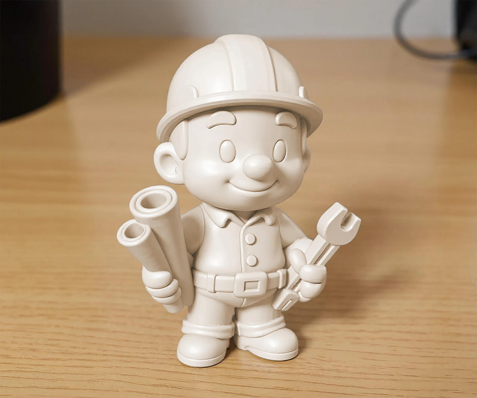 Cartoon Construction Worker 3D Printable 3D print model 3D Print Model .c4d .max .obj .3ds .fbx .stl .blend 
