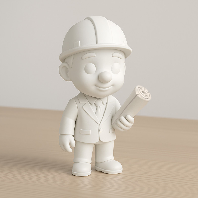 Cartoon Engineer 3D Printable 3D print model 3D Print Model .c4d .max .obj .3ds .fbx .stl .blend 