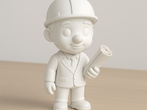 Cartoon Engineer 3D Printable 3D print model 3D Принт Модель