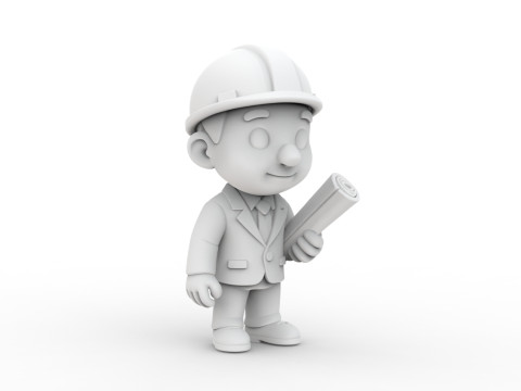 Cartoon Engineer 3D Printable 3D print model 3D Print Model