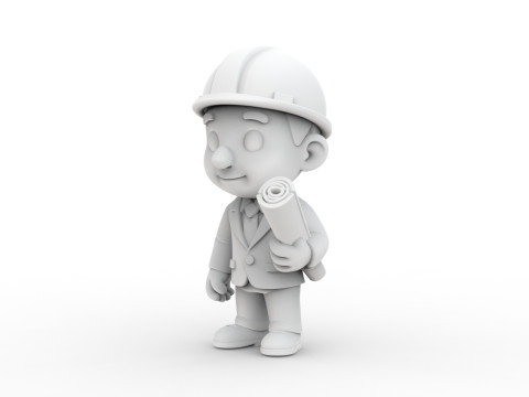 Cartoon Engineer 3D Printable 3D print model 3D Print Model
