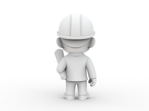 Cartoon Engineer 3D Printable 3D print model 3D Print Model