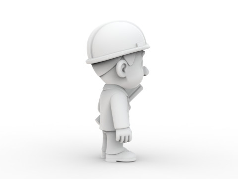 Cartoon Engineer 3D Printable 3D print model 3D Print Model