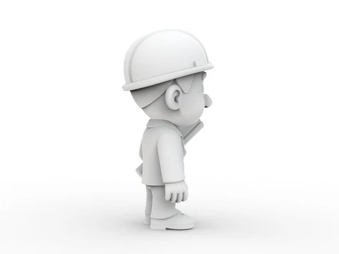 漫画エンジニア 3D 印刷可能な 3D プリント モデル 3Dプリントモデル