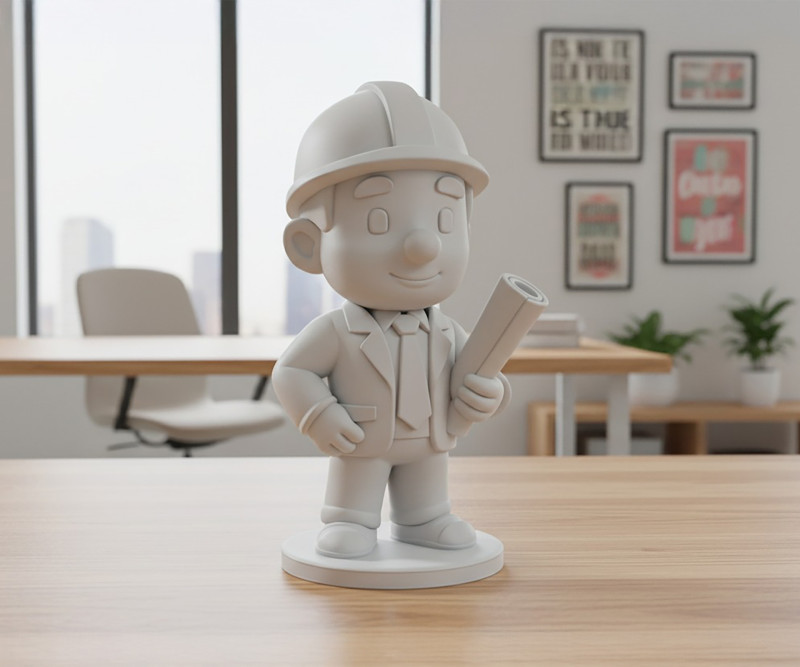 Cartoon Architect 3D Printable 3D print model 3Dプリントモデル .c4d .max .obj .3ds .fbx .stl .blend 