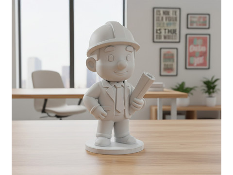 Cartoon Architect 3D Printable 3D print model 3D Принт Модель